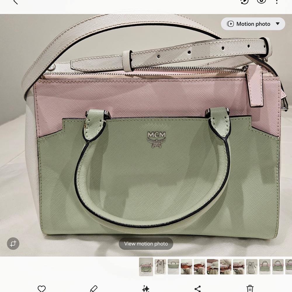 MCM Pink and Cream Women's Bag - Picture 3 of 15